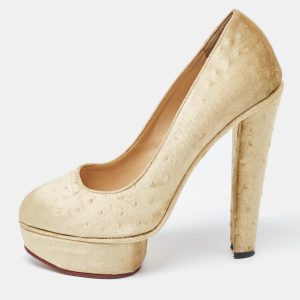 Charlotte Olympia Olive Green Velvet Dolly Platform Pumps Size 39.5, Pumps - Luxury Closet catalog