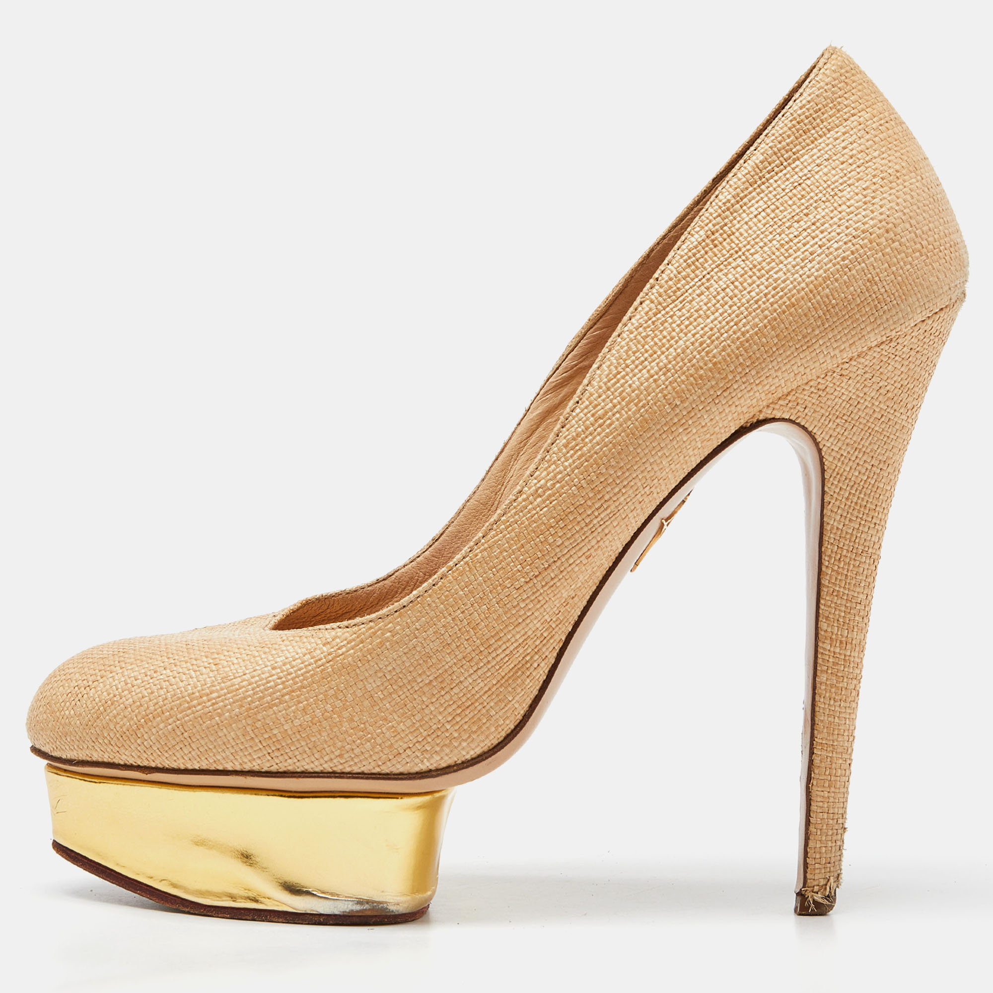 Charlotte Olympia Light Brown Raffia Dolly Pumps Size 42, Pumps - Luxury Closet catalog