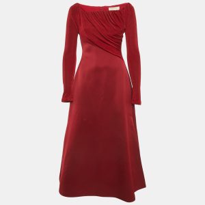 Chats By C.Dam Red Jersey and Crepe Off-Shoulder Gown S, Dresses - Luxury Closet catalog