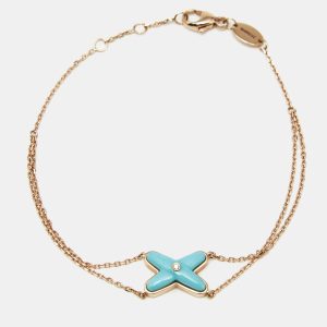 Chaumet Jeux de Liens Turquoise Diamond 18k Rose Gold Bracelet, Bracelets - Luxury Closet catalog