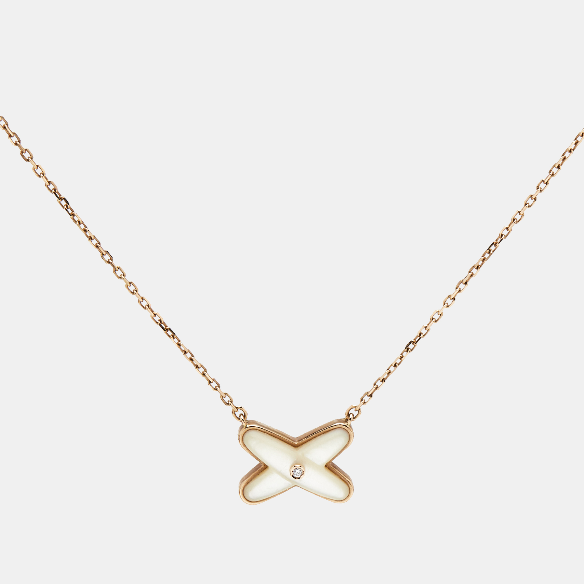 Chaumet Jeux de Liens Mother of Pearl Diamond 18k Rose Gold Necklace, Necklaces - Luxury Closet catalog