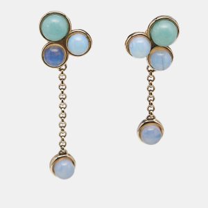 Chlo&eacute; Moonstone Amazonite Gold Tone Drop Earring, Jewelry - Luxury Closet catalog
