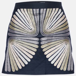 Chloe Black Silk & Wool Embroidered Mini Skirt L, Skirts - Luxury Closet catalog