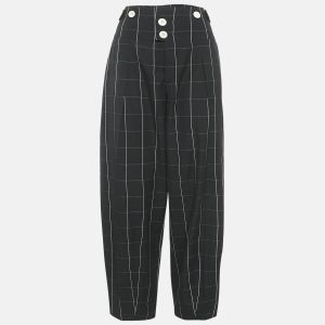 Chloe Black Checks Wool High Waist Trousers M, Clothing - Luxury Closet catalog