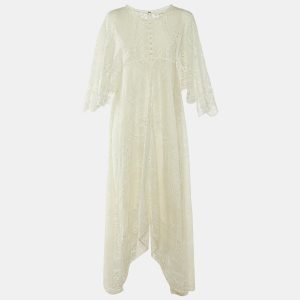 Chloe Iconic White Lace Asymmetric Long Dress S, Dresses - Luxury Closet catalog