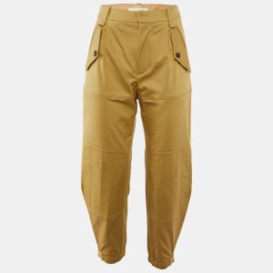Chloe Beige Gabardine Cotton Patch Detail Trousers M, Clothing - Luxury Closet catalog
