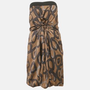 Chloe Green Printed Silk Knit Detail Strapless Short Dress M, Dresses - Luxury Closet catalog