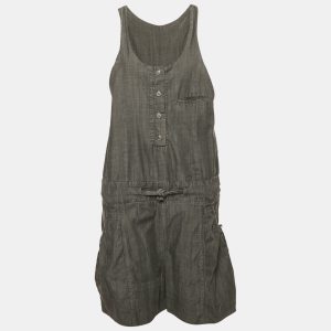 Chloe Dark Grey Cotton Waist Tie-Up Dungaree M, Suits - Luxury Closet catalog