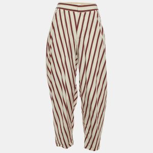 Chloe Cream & Red Striped Baggy Pants S, Clothing - Luxury Closet catalog