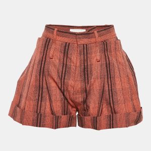 Chloe Orange Printed Cotton Tie Detail Shorts S, Shorts - Luxury Closet catalog