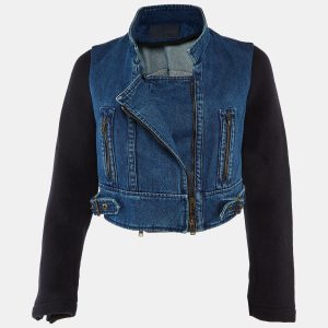 Chloe Blue Denim & Wool Cropped Zip Up Jacket S, Coats & Jackets - Luxury Closet catalog