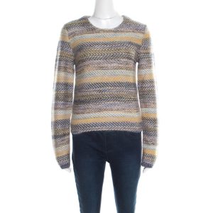 Chloe Multicolor Striped Chunky Knit Sweater S, Sweaters & Cardigans - Luxury Closet catalog