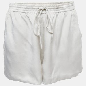 Chloe Off-White Satin Silk Elasticized Waist Shorts M, Shorts - Luxury Closet catalog