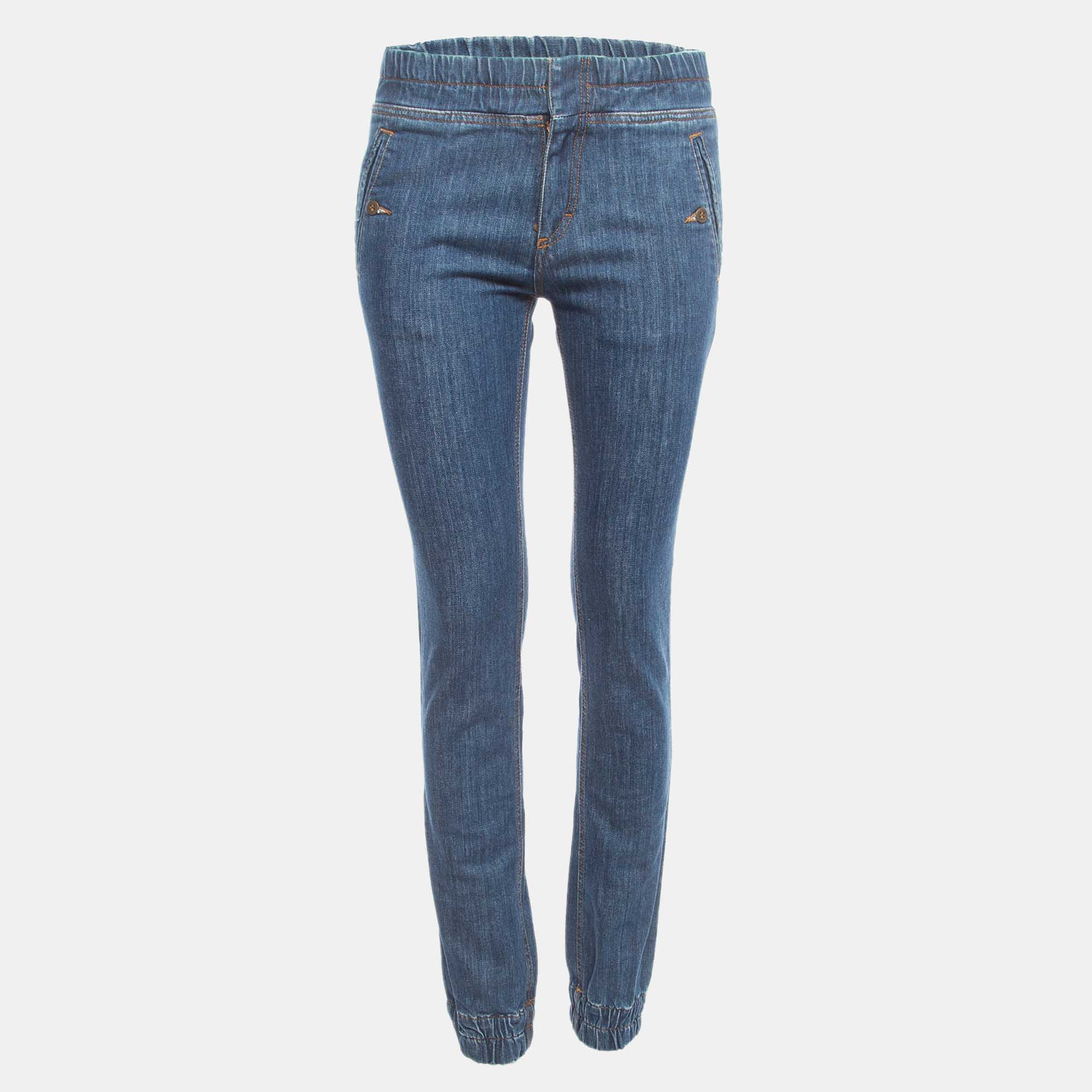 Chloe Blue Denim Elastic Waist Jeans S Waist 28", Jeans - Luxury Closet catalog