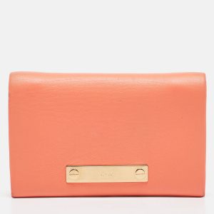 Chloe Orange Leather Fold Over Flap Wallet, Wallets & Money Clips - Luxury Closet catalog