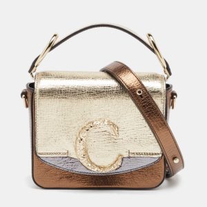 Chloe Metallic Multicolor Leather Mini C Top Handle Bag, Satchels - Luxury Closet catalog