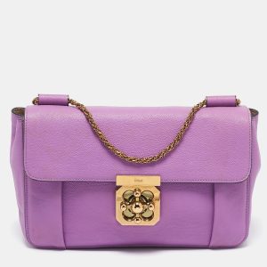 Chloe Purple Leather Medium Elsie Chain Shoulder Bag, Shoulder Bags - Luxury Closet catalog