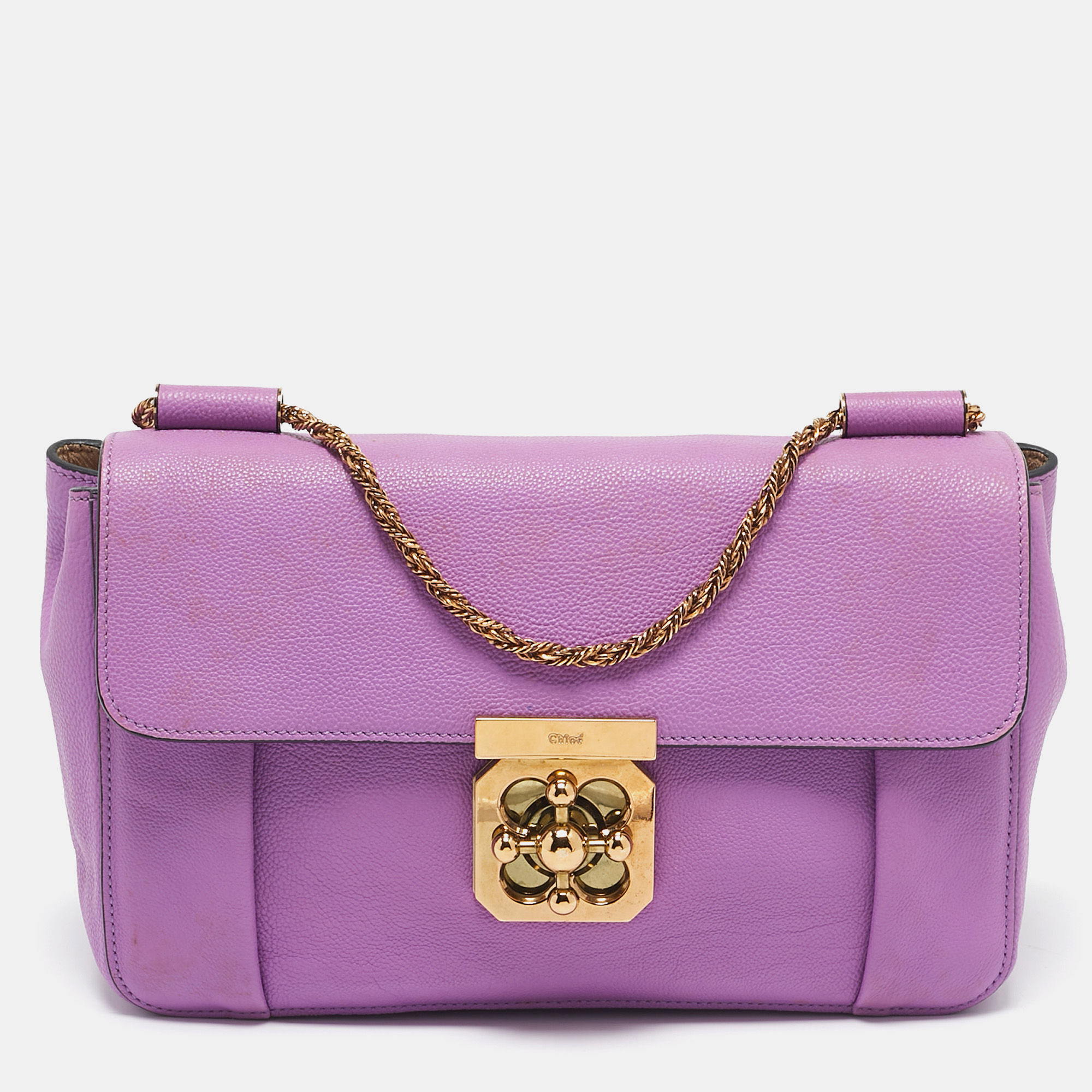 Chloe Purple Leather Medium Elsie Chain Shoulder Bag, Shoulder Bags - Luxury Closet catalog