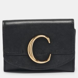 Chloe Black Leather C Trifold Wallet, Wallets & Money Clips - Luxury Closet catalog