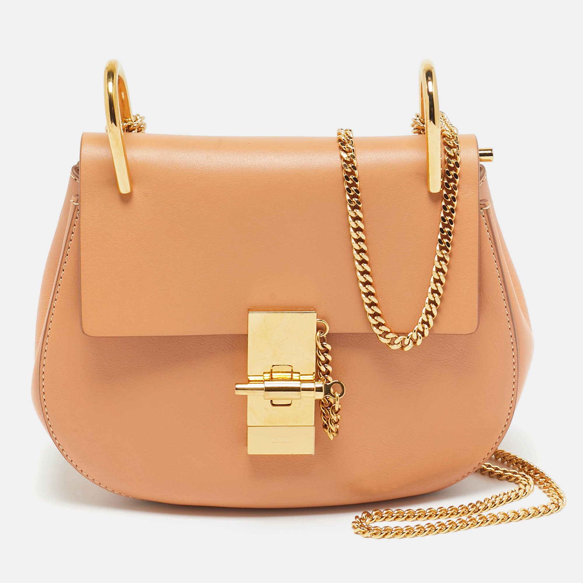 Chloe Peach Leather Small Drew Shoulder Bag, Handbags - Luxury Closet catalog