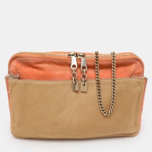 Chloe Beige/Peach Calf Hair and Suede Chain Shoulder Bag, Shoulder Bags - Luxury Closet catalog