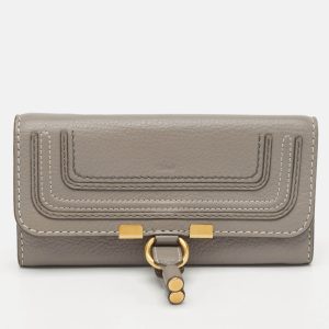 Chlo&eacute; Grey Leather Marcie Continental Wallet, Wallets & Money Clips - Luxury Closet catalog