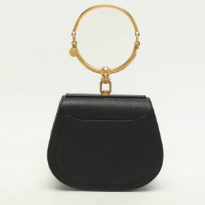 Chlo&eacute; Black Leather and Suede Small Nile Bracelet Crossbody Bag, Handbags - Luxury Closet catalog