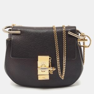 Chloé Black Leather Mini Drew Chian Shoulder Bag, Shoulder Bags - Luxury Closet catalog