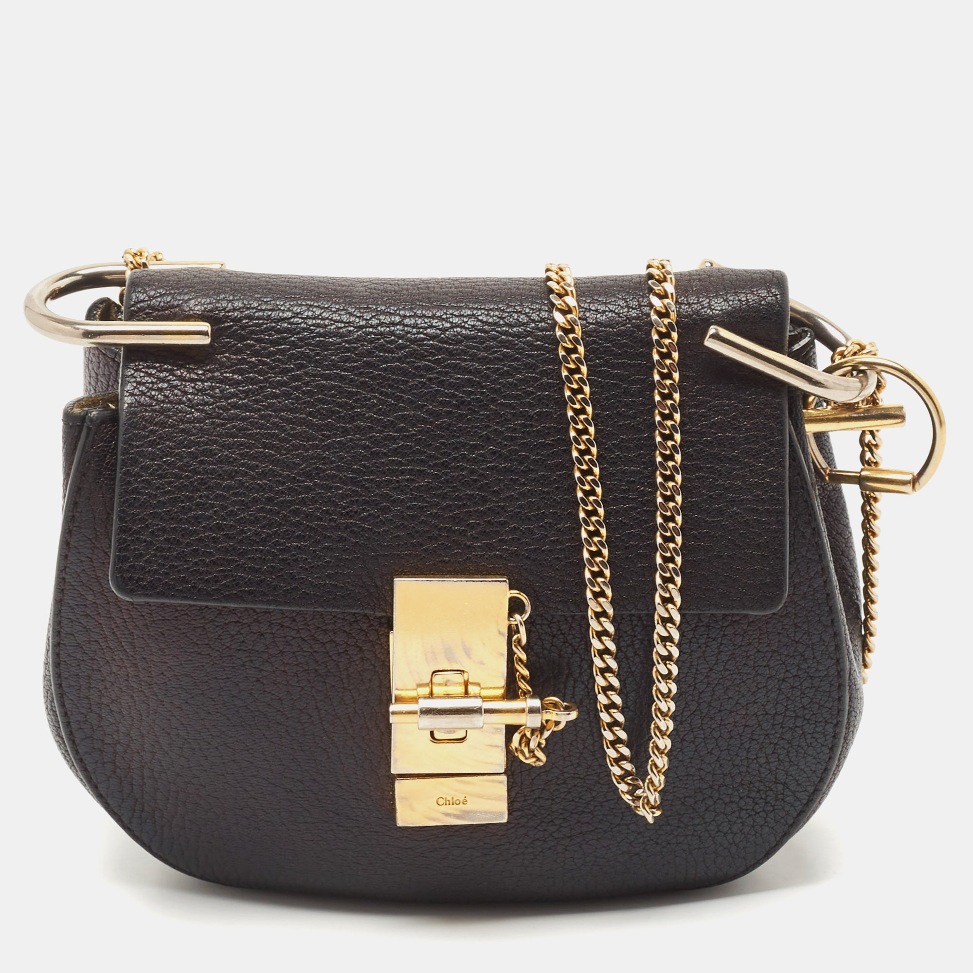 Chloé Black Leather Mini Drew Chian Shoulder Bag, Shoulder Bags - Luxury Closet catalog