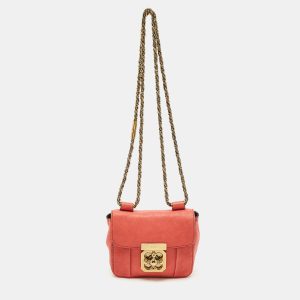 Chloe Coral Pink Leather Mini Elsie Crossbody Bag, Handbags - Luxury Closet catalog