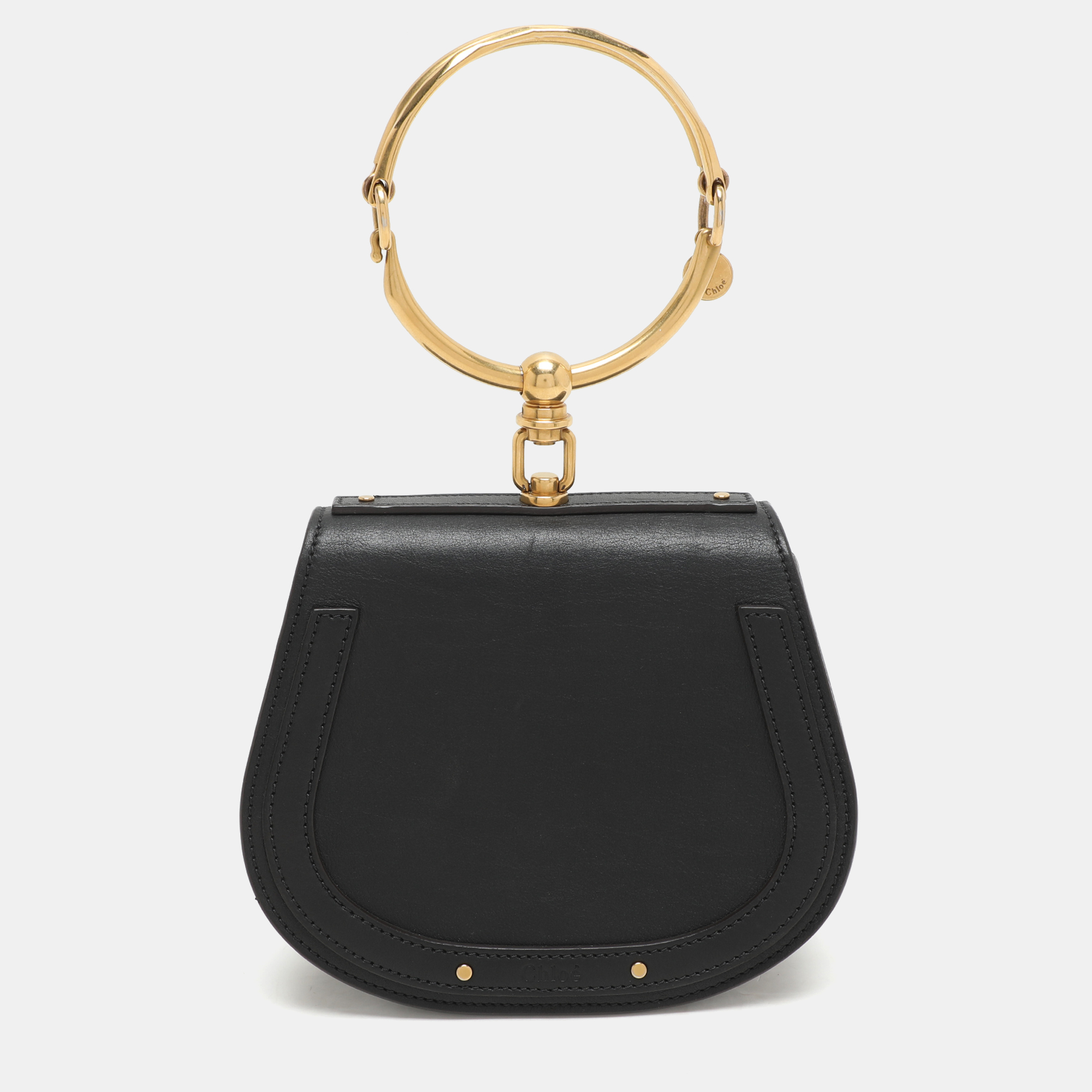 Chloé Black Leather and Suede Small Nile Bracelet Crossbody Bag, Shoulder Bags - Luxury Closet catalog