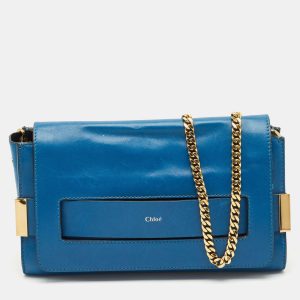 Chloe Blue Leather Elle Chain Clutch, Clutches & Special Occasion Bags - Luxury Closet catalog