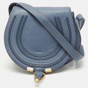 Chloe Blue Leather Mini Marcie Crossbody Bag, Handbags - Luxury Closet catalog