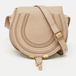 Chloe Beige Leather Mini Marcie Saddle Crossbody Bag, Handbags - Luxury Closet catalog