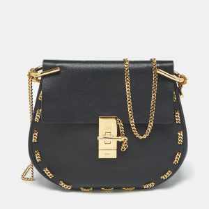 Chloe Black Leather Medium Chain Around Drew Shoulder Bag, Shoulder Bags - Luxury Closet catalog