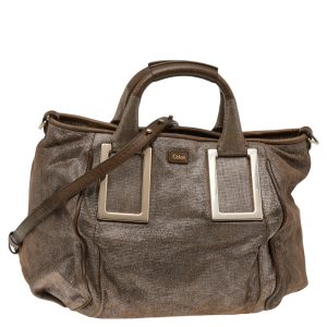 Chloe Beige Shimmering Suede Medium Ethel Satchel, Satchels - Luxury Closet catalog