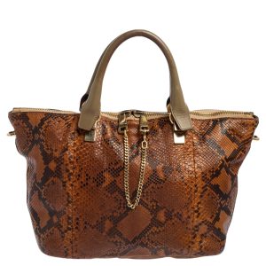 Chloe Brown Python and Leather Baylee Tote, Tote Handbags - Luxury Closet catalog
