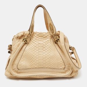 Chloe Beige Python Medium Paraty Satchel, Satchels - Luxury Closet catalog