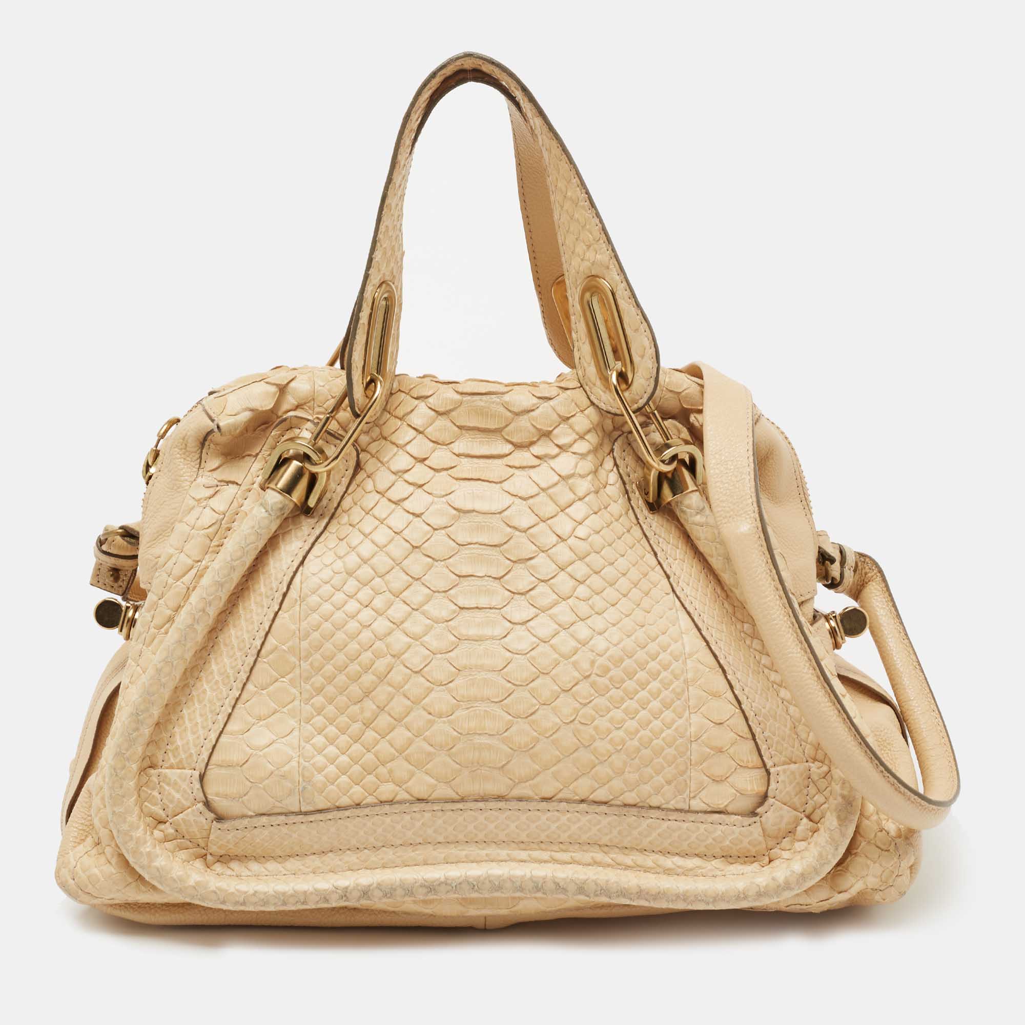 Chloe Beige Python Medium Paraty Satchel, Satchels - Luxury Closet catalog