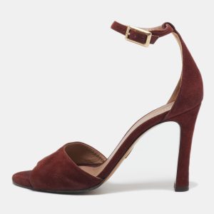 Chloe Burgundy Suede Ankle Strap Sandals Size 38, Sandals - Luxury Closet catalog