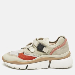 Chlo&eacute; Multicolor Suede And Fabric Sonnie Low Top Sneakers Size 38, Athletic Shoes & Sneakers - Luxury Closet catalog