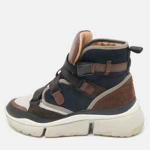 Chloe Multicolor Canvas and Suede Sonnie High Top Sneakers Size 38, Athletic Shoes & Sneakers - Luxury Closet catalog