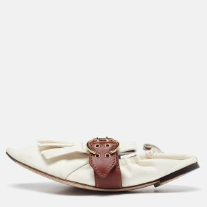 Chloe White/Brown Leather Fringe Ballet Flats Size 41, Flats - Luxury Closet catalog
