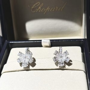 Chopard 18K White Gold Diamond 5.28Ct Floral Earrings, Earrings - Luxury Closet catalog