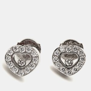 Chopard Happy Diamonds Icon Diamond 18k White Gold Stud Earrings, Earrings - Luxury Closet catalog