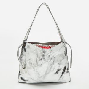 Christian Louboutin Silver Crackled Patent Leather Le 54 Tote, Tote Handbags - Luxury Closet catalog