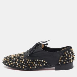 Christian Louboutin Black Leather Freddy Spike Oxfords Size 40.5, Shoes - Luxury Closet catalog