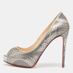 Christian Louboutin Grey Leather Suellena Platform Pumps 36.5, Pumps - Luxury Closet catalog