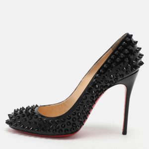 Christian Louboutin Black Patent Leather Simple Spike Pumps Size 37.5, Pumps - Luxury Closet catalog