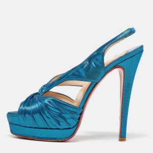 Christian Louboutin Blue Satin Pour Monsieur Slingback Platform Sandals Size 36, Sandals - Luxury Closet catalog